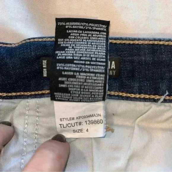 Kut Distressed Donna Fab Ab Ankle High Waist Stretch Zip Dark wash Jeans 4 - Picture 7 of 10